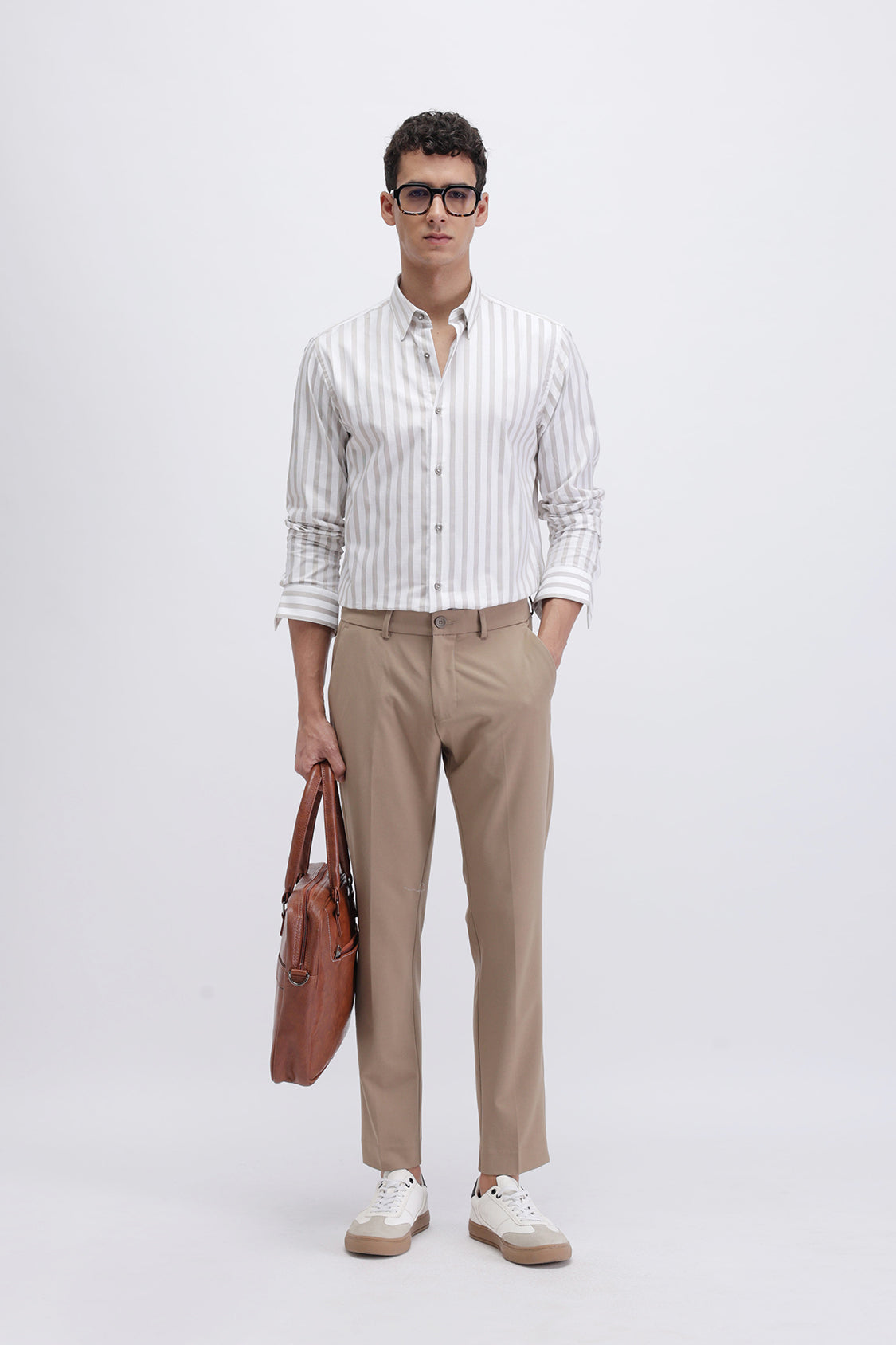 NOMAD WHITE BEIGE STRIPES SHIRT
