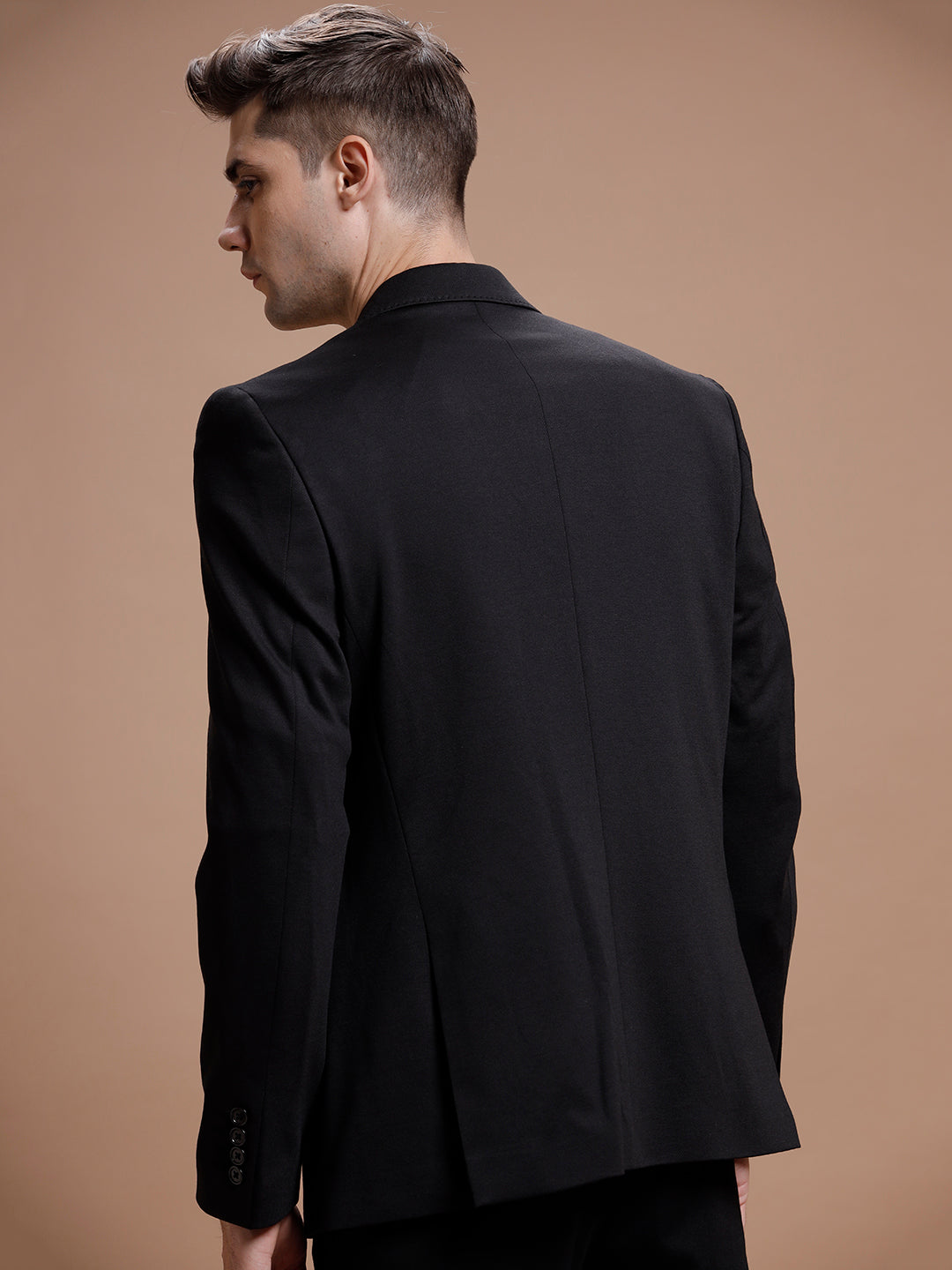 MENS SLIM FIT SINGLE BREASTED BLACK FORMAL BLAZER