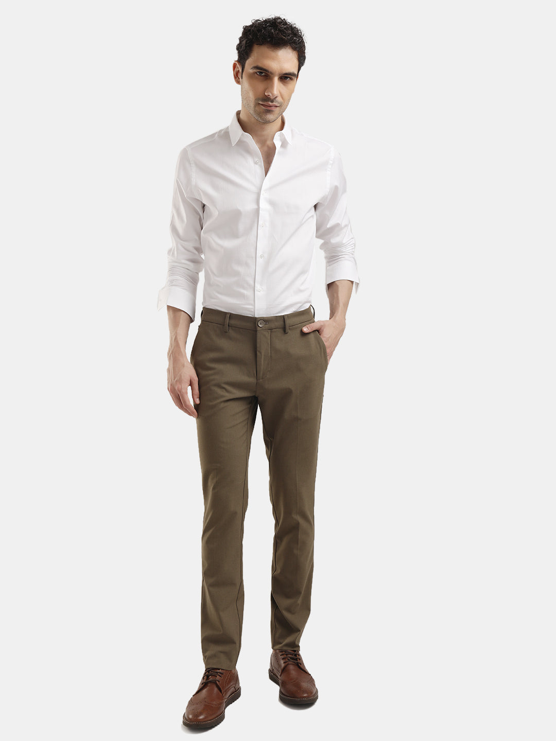 MENS TRAVIS CAMEL MELANGE TROUSER