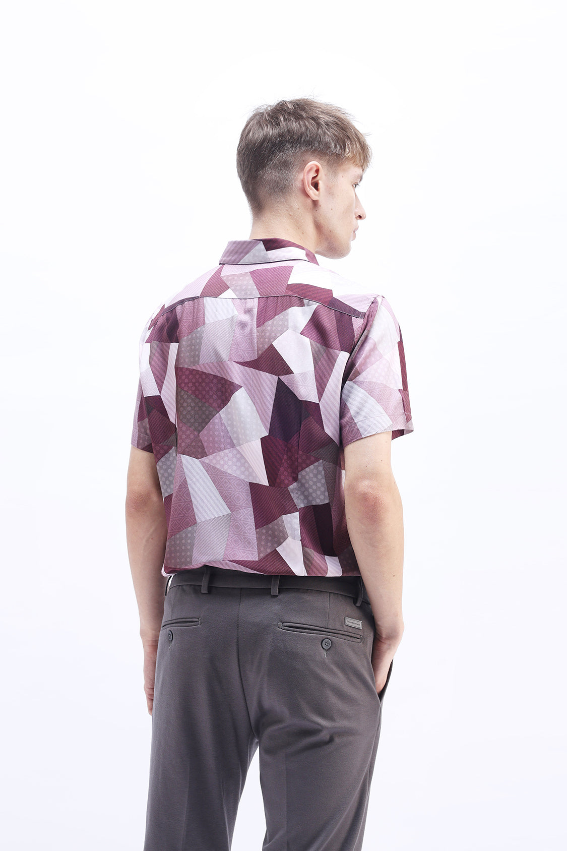 GERALD PINK ABSTRACT PRINT SHIRT