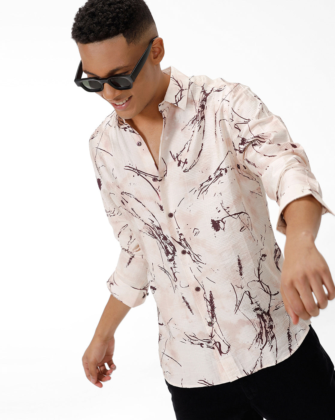 Reindeer Print Casual Shirt
