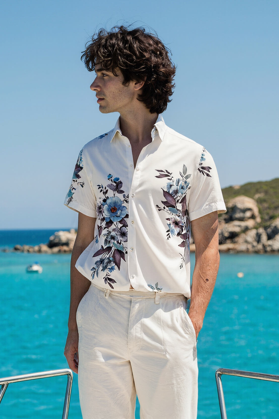 FLORAL PRINT HALF SLEEVE SHIRT