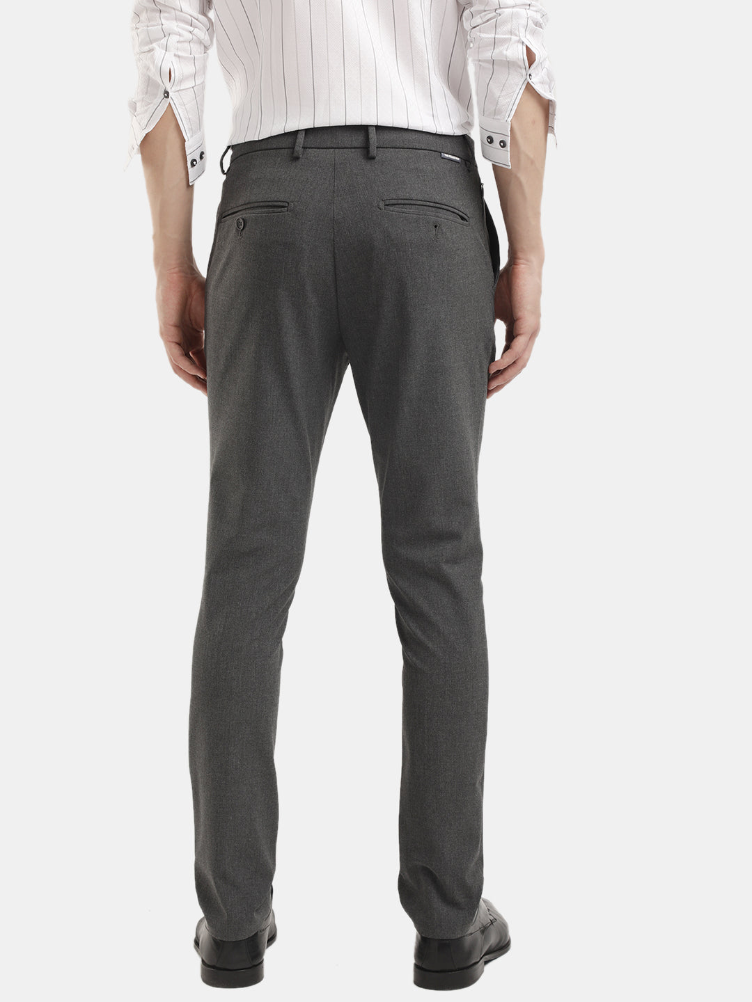 MENS TRAVIS DARK GREY MELANGE TROUSER