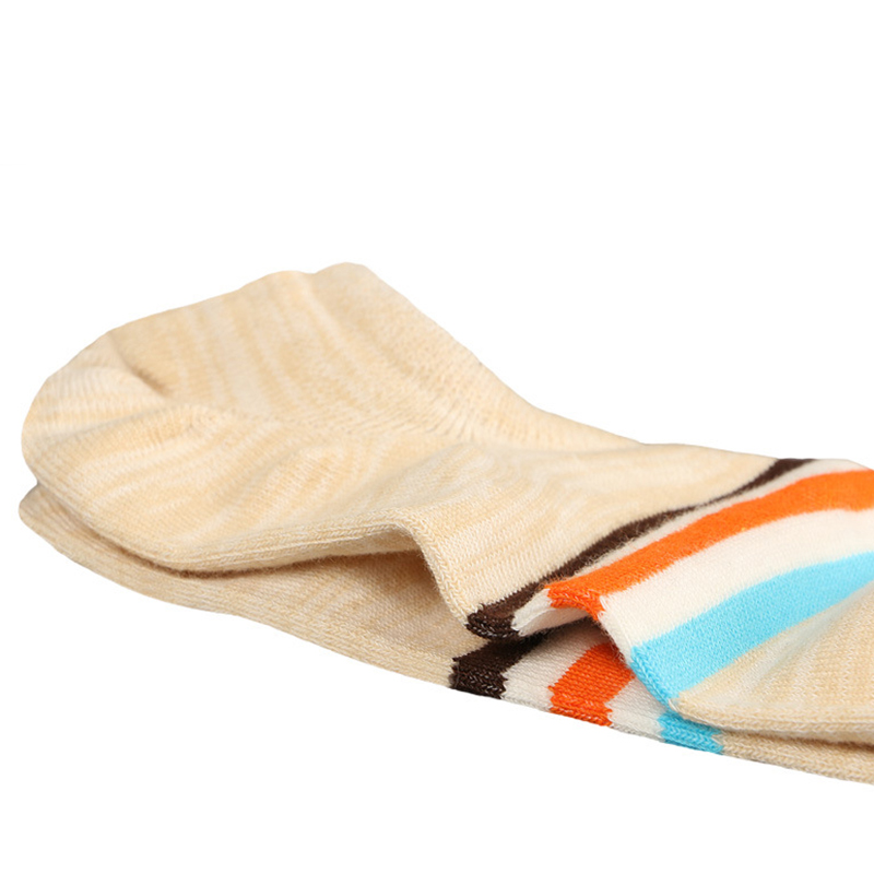 Men Combed Cotton Athletic Socks with Silicone Slip Outdoor Stripe Deodorization Ankle Sock